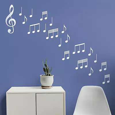 Set Of 20 Vinyl Wall Art Decals - Music Notes -  6  To 8   -  Musical Decor • $13.50