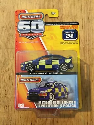 Matchbox 2012 60th Anniversary Mitsubishi Lancer Evolution H Police Car #2 Of 24 • $16