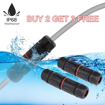 £2.96 • Buy 2 Pole Core Joint Outdoor IP68 Waterproof Electrical Cable Wire Connector UK