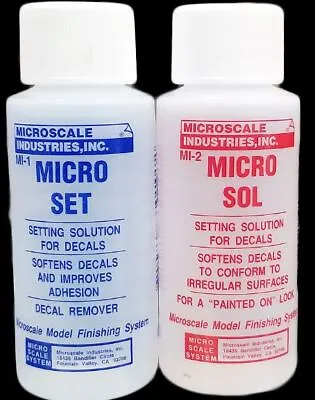 Microscale Micro Set/Micro Sol Decal Setting Solution Set MI-1/MI-2 - US • $13.35