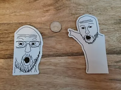 Soyjack Soy Jack Wojack Meme Pointing Sticker Decal Pair • $5