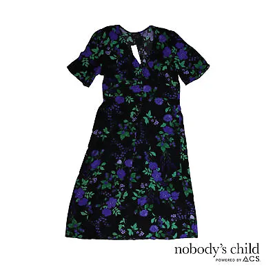 £14.99 • Buy Nobody's Child Floral Alexa Shirring Midi Dress Size UK 12