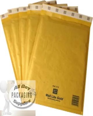 100 Small 4 X 6  A000 Mail Lite Bubble Envelopes Padded Mailing Bags Gold • £15.28