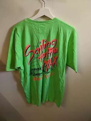 Vintage Sailing Shirt Mens Medium Green Double Sided 90s Single Stitch • $16.31