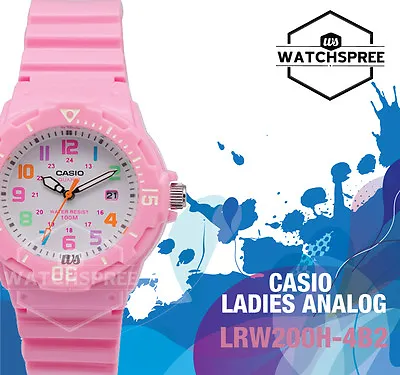 Casio Analog Pink Resin Band Watch LRW200H-4B2 LRW-200H-4B2 AU FAST & FREE • $52.74