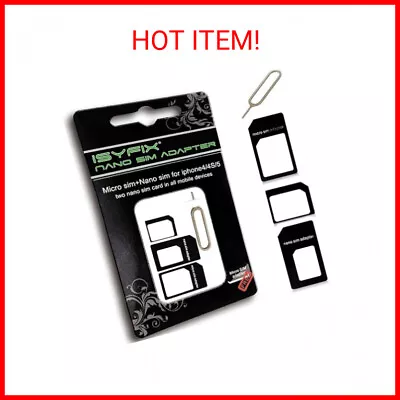 ISYFIX Sim Card Adapter Nano Micro - Standard 4 In 1 Converter Kit With Steel Tr • $11.46