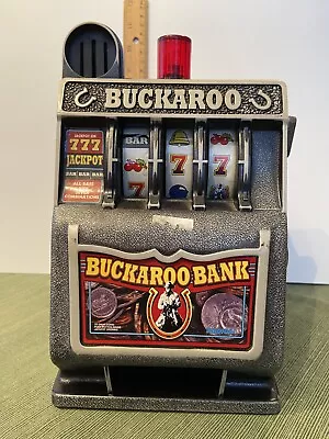 Vintage Buckaroo Mini Slot Machine Toy Gambling Bank Metal Las Vegas Nevada 9  • $9.99