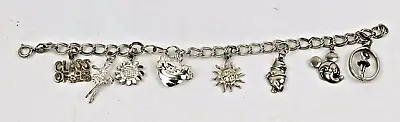 Vintage Sterling Silver Charm Bracelet 8 Sterling Charms Ballerina & Disney 7.5  • $45