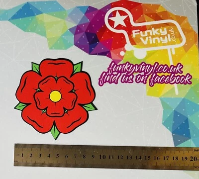 Vinyl Printed Car Vehicle Sticker Graphic FunnyCustom Lancashire Rose • £2