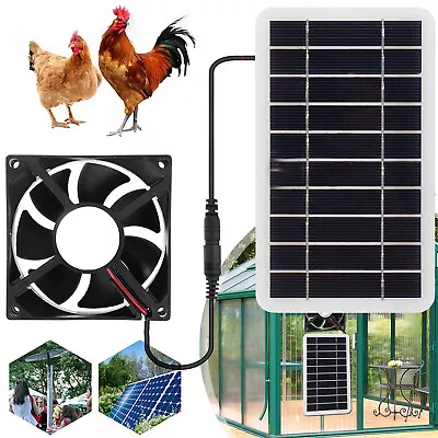 Solar Powered Exhaust Fan30W Solar Fan Solar Panel Greenhouse Fan For RV 5v • £12.91