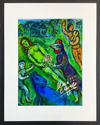 MARC CHAGALL - 11x14 Inch Matted Print - FRAME READY - Hand Signed Signature • $192.50