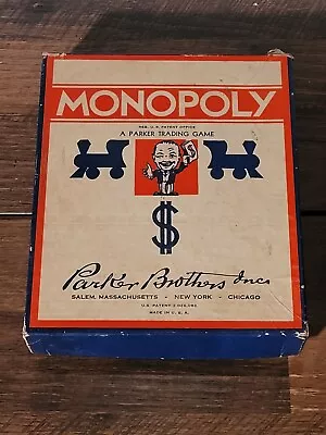 Rare VTG 1936 Monopoly Box Early Edition Board. Missing Board • $27