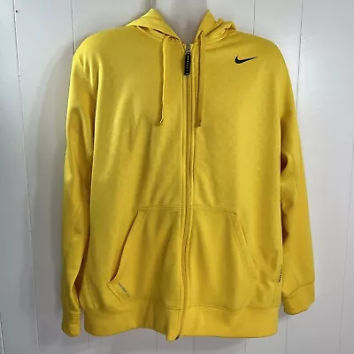 Nike Hooded Sweatshirt Mens L Yellow Full Zip Livestrong Therma Fit Preowned • $22.46