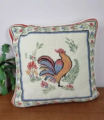 Handmade Tapestry Cushion Chicken Country House Interior 40x40cm • £15.83