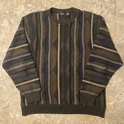 Vintage Haggar Knit Sweater Coogi Style Biggie Grandpa Midwestern USA Made • $28.88