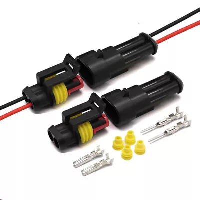 10Kit 12V 2Pin Cable Wire Connector Plug Waterproof Sealed For Electrical Car • $15.89