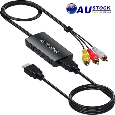 RCA To HDMI Converter Analog Composite To HDMI Adapter Compatible VCRDVDVHS • $24.43