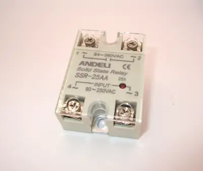 SSR-25AA Solid State Relay ANDELI 25A Load 24-380 VAC / Control 80-250VAC • $16.99