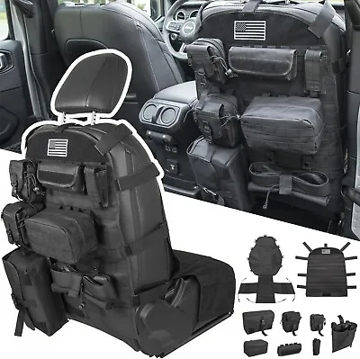 Universal Seat Cover Organizer Storage Tactical Molle Pouch Bag For Jeep JK JL • $54.33