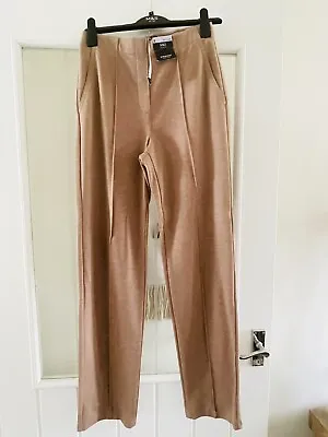 £18.99 • Buy New M&S Collection High Rise Straight Leg Trousers - Beige/Brown Size 8 🤎