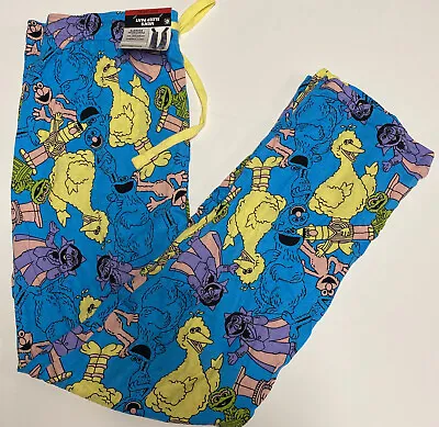 Men's Sesame Street Sleep Lounge Pajama Pants Small Big Bird Oscar Elmo Count • $16.19
