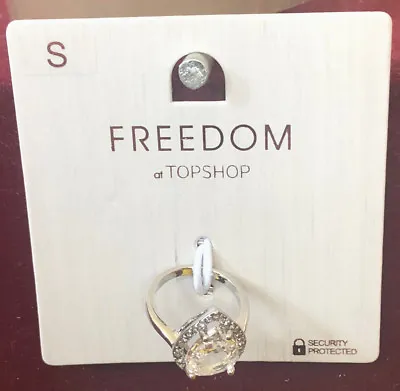 £10.38 • Buy Ring Silver Sparkle Gem TOPSHOP Freedom New Small Gorgeous Jewellery RRP £12.50