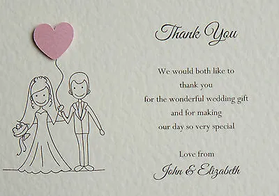10 Handmade Personalised Wedding Thank You Cards  Notes **FREE POSTAGE** • £4.62