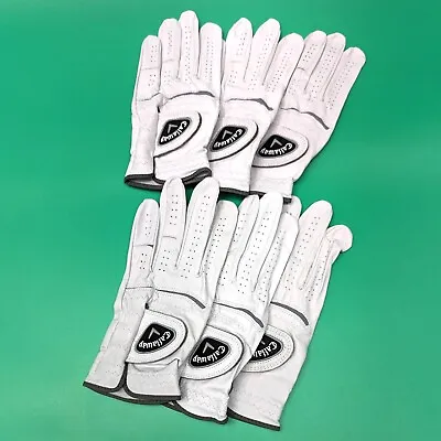 Callaway Golf Gloves Premium 6-Pack Cabretta Leather Large New Worn On LH • $24.99