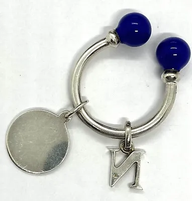 Vintage Links Of London Enamel Sterling Silver Round Tag N Charm Key Ring 18.48g • £118.77