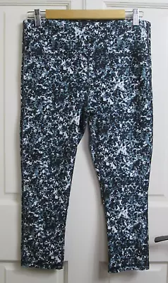 Marika Sport Capri Yoga Pants Women Size L 12-14 29x20 Teal Black White 66-28436 • $12.55