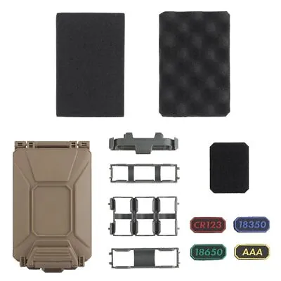 Tactical Battery Case CR2032 AAA 18650 18350 CR123A Battery MOLLE Airsoft Vest • £19.19