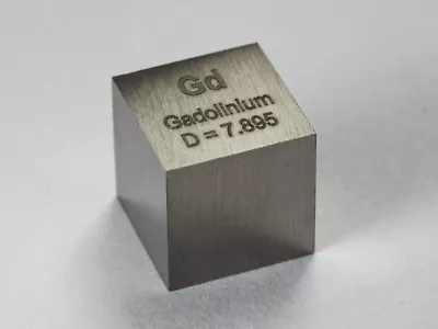 Gadolinium Density Cube Ultra Precision 10.0x10.0x10.0mm - 99.95% Purity • $149