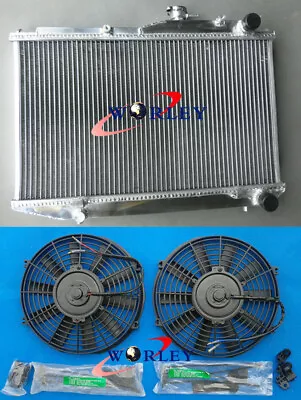 ALUMINUM RADIATOR & FANS FOR TOYOTA COROLLA AE86 4AGE GTS Manual 1983-1987 84 85 • $190