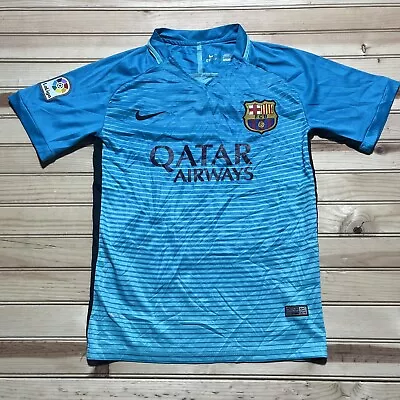 Lionel Messi Qatar Airways Nike Jersey Blue Dri Fit 2016 Size Medium • $29.99