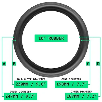 North Speaker Parts 10  Rubber Replacement Speaker Light Surrounds Repair Glue • £4.95