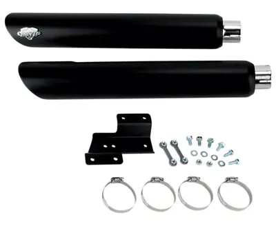 Vance & Hines 3  Round Twin Slash Black Slip-On Mufflers (46841) • $369.08