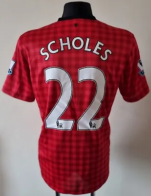 Manchester United 2012 - 2013 Home Football Nike Shirt #22 SCHOLES Size Large • $75