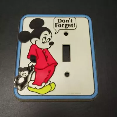 Vintage Mickey Mouse Light Switch Plate Cover Disney Glow Dark 70s Cartoon Comic • $17.59