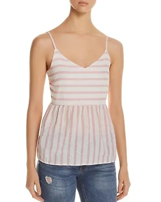 $150 New Vero Moda Women'S White Pink Striped Sleeveless V-Neck Tank Top Size M • $7.98