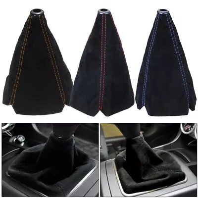 Universal Car Gear Shift Knob Boot Gaiter Cover Suede Leather Lever Shifter • $8.79