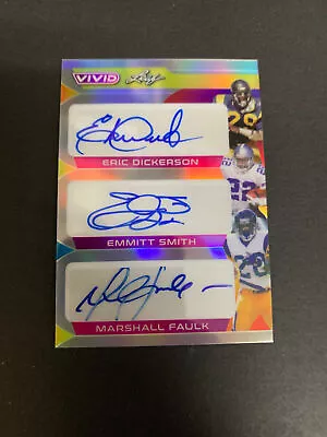 Eric Dickerson Emmitt Smith Marshall Faulk 2023 Leaf Vivid Auto Autograph #2/9 • $175