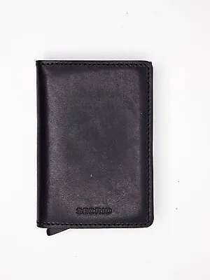 Secrid SV-Black Men's Mini Wallet NEW Genuine Leather RFID Safe Max 12 Cards • $47.99