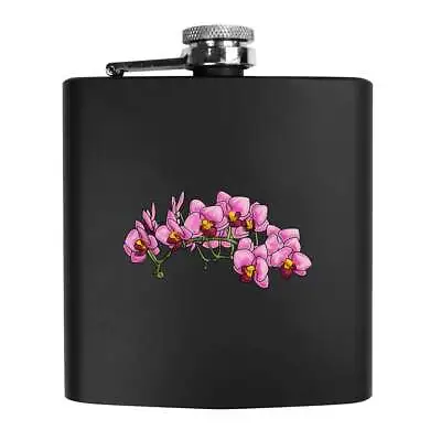 6oz (170ml) 'Pink Orchids' Pocket Hip Flask (HP00018066) • £14.99