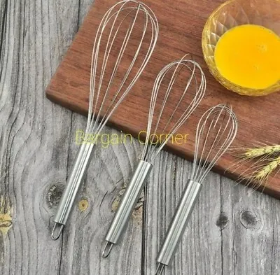 Whisk Handheld Balloon Mixer Mixing Sauce Batter Milk Cream Yogurt Egg Beater • £3.88