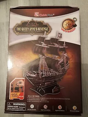 CubicFun 3D Puzzle The Queen Anne's Revenge Blackbeard's Ship T4005h 155 Pcs NEW • £25