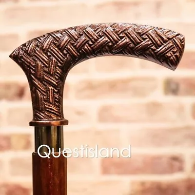 Handle Wooden Victorian Foldable Cane Collectible Men's Gift Husband Gift Anni • $38