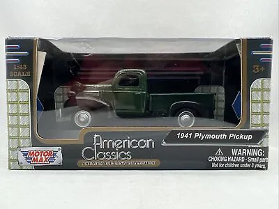 Motor Max American Classics 1941 Plymouth Pickup Truck 1:43 - Green - #4044 • $12.79