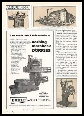 1976 Bohle Machine Farmington Michigan Dörries Vertical Boring Mills Print Ad • $9.95