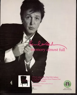 Print Ad Advertisement Music Paul McCartney Memory Almost Full Album Starbucks • $9.95