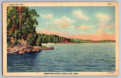 Clear Lake Iowa IA - Greetings From Clear Lake - Vintage Postcard - Posted 1940 • $8.49